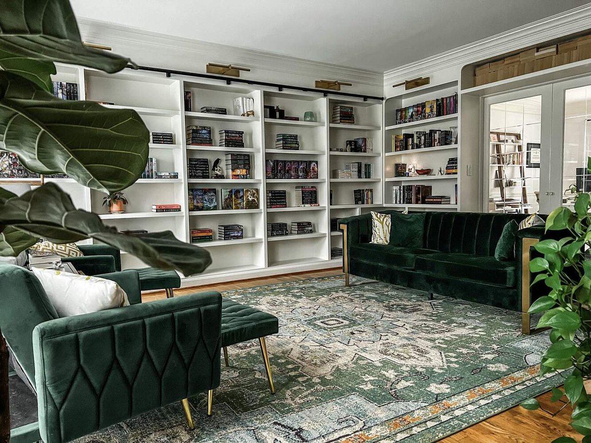 Custom-built home library with built-in bookshelves in Langdon Place, KY by Trade Works Remodeling