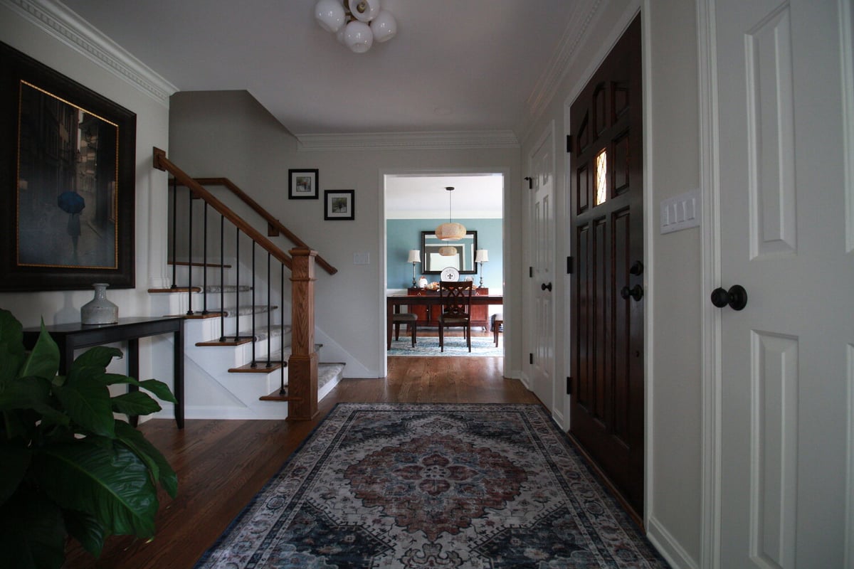 Elegant front hall and dining area connection in Crestwood, KY home by Trade Works Remodeling