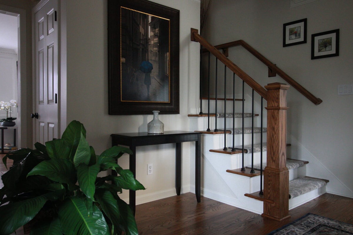 Elegant home entrance with stairway upgrade by Trade Works Remodeling in Indian Hills, KY