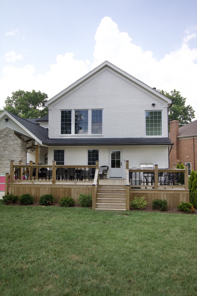 Backyard transformation with custom-built deck and steps by Trade Works Remodeling in Owl Creek, Kentucky