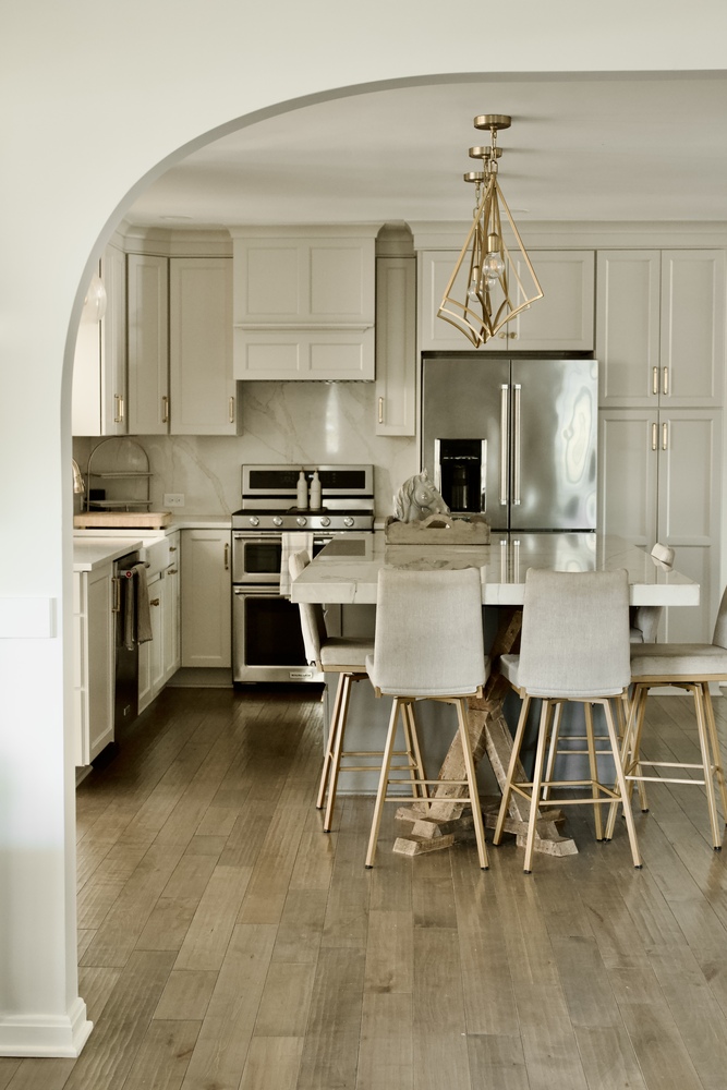 Custom kitchen design with pendant lighting by Trade Works Remodeling in St. Matthews, KY