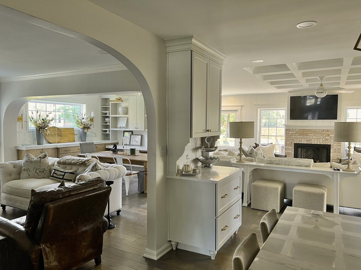 Open concept kitchen and living remodel by Trade Works Remodeling in Owl Creek, KY