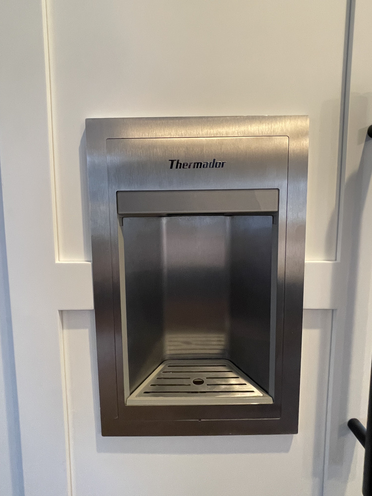 Stainless steel Thermador water dispenser in custom kitchen remodel in Norwood, KY by Trade Works Remodeling