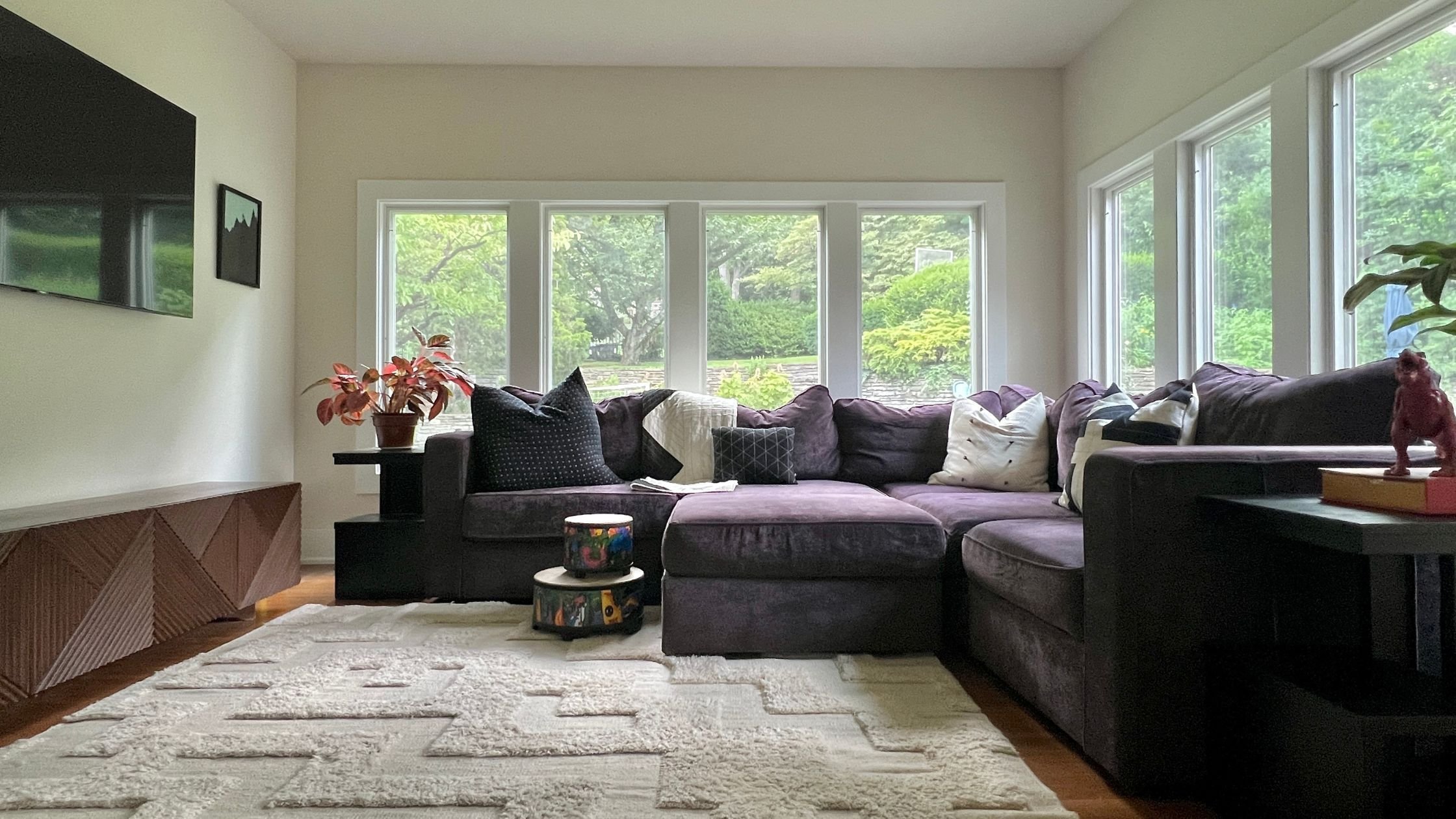 living room with windows for natural light in a home renovation in louisville ky