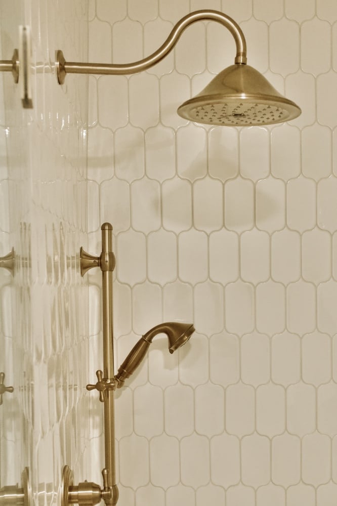 Luxury bathroom remodel with designer shower hardware by Trade Works Remodeling in Prospect, KY